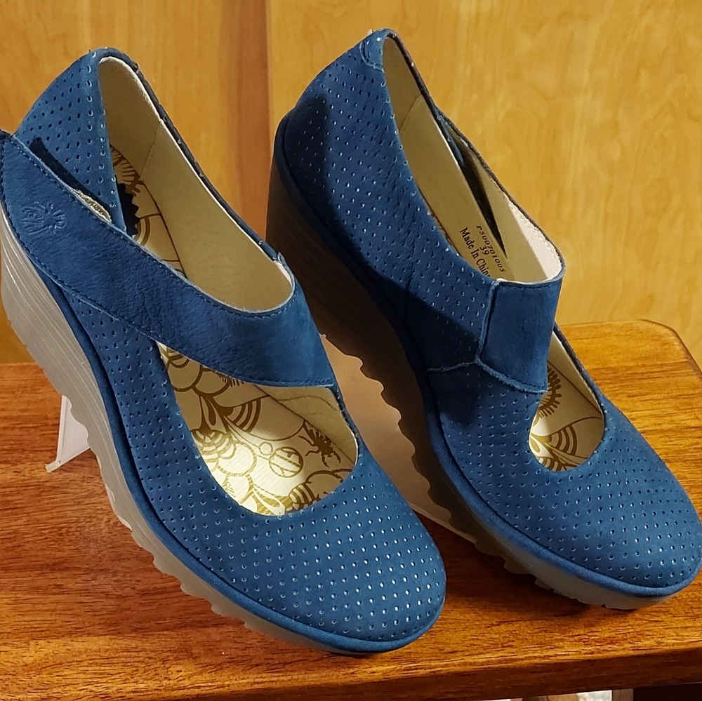 Fly London Blue Mary Janes